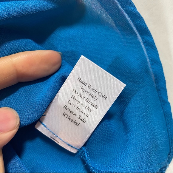 Coldwater Creek Silk Top Colorful Women's Top long sleeve Boho Large - Picture 4 of 7